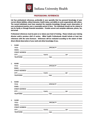 Professional Reference Form