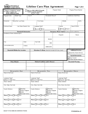 Lifeline Care Plan Agreement