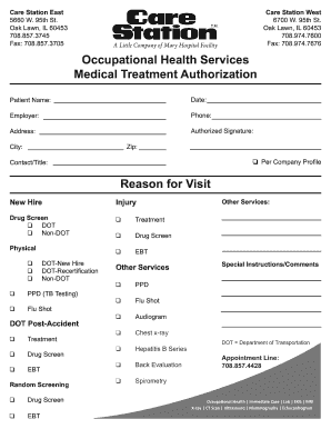 Medical Treatment Authorization Form
