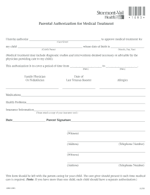 Parental Authorization for Medical Treatment