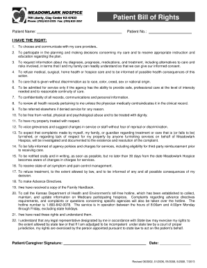 Patient Bill of Rights Form