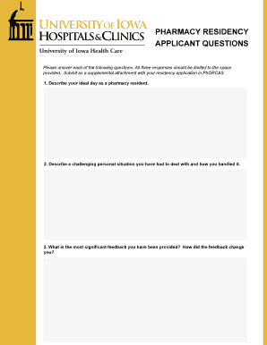 Pharmacy Residency Applicant Questions