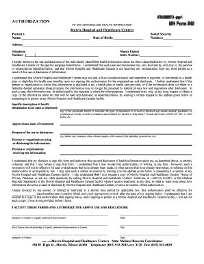 Authorization to Use and Disclose Health Information