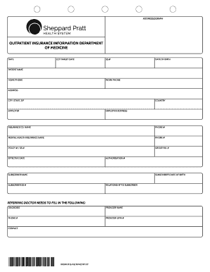 Outpatient Insurance Information Form