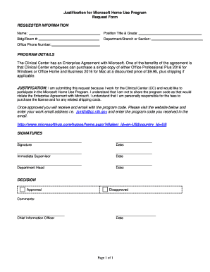 Microsoft Home Use Program Request Form