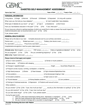 Diabetes Self-Management Assessment Form