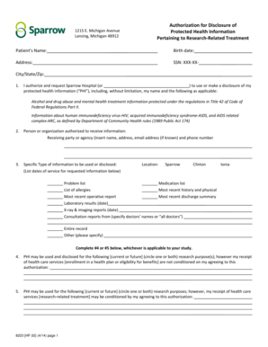 Authorization for Disclosure of Protected Health Information