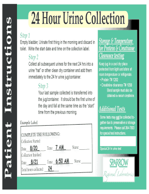 24 Hour Urine Collection Form