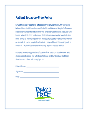 Patient Tobacco-Free Policy Agreement