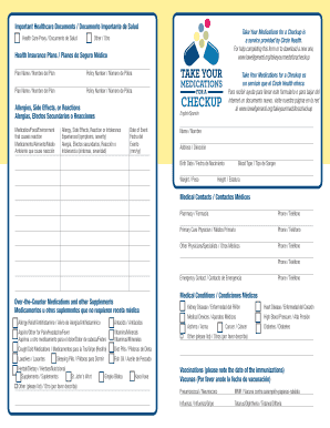 Healthcare Medication Checkup Form