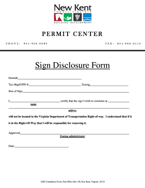 Virginia Sign Disclosure Form