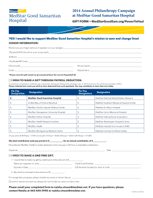 MedStar Good Samaritan Hospital Annual Philanthropy Campaign Form
