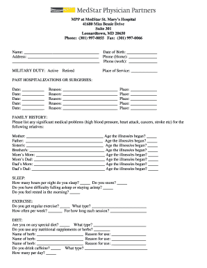 Medical History Form