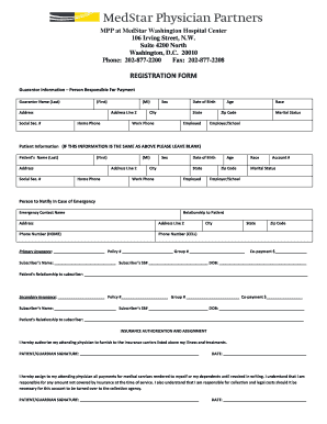 MedStar Washington Hospital Center Registration Form