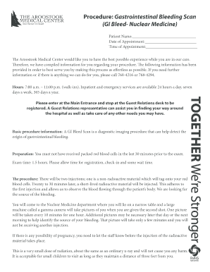 GI Bleed Scan Procedure Information