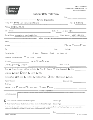American Cancer Society Patient Referral Form