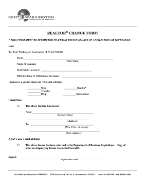 REALTOR® Change Form