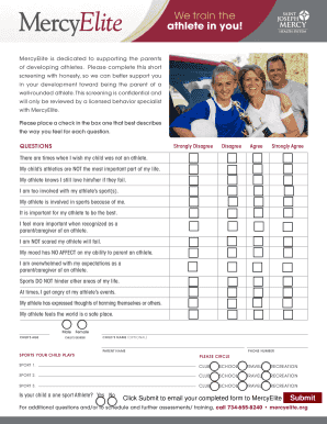 MercyElite Parent Screening Form