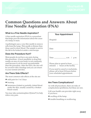 Patient Education Fine Needle Aspiration