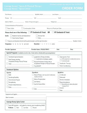 Courage Kenny Rehabilitation Institute Order Form