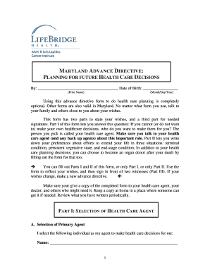 Maryland Advance Directive