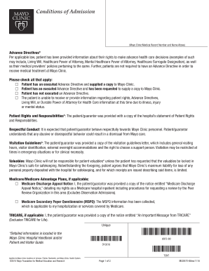 Mayo Clinic Advance Directives and Authorizations Form