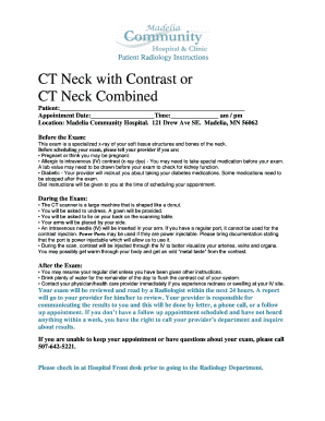 Patient Radiology Instructions