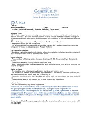 Appointment letter meaning - DXA Scan - Madelia Community Hospital - mchospital