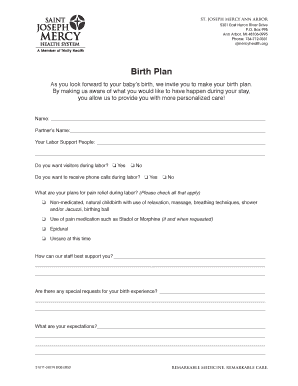 Birth Plan Form