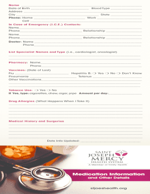 Medical Emergency Contact Form