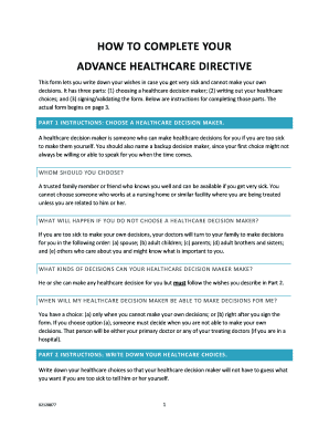 Advance Healthcare Directive Form