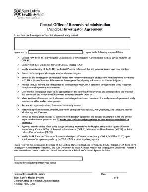 Principal Investigator Agreement