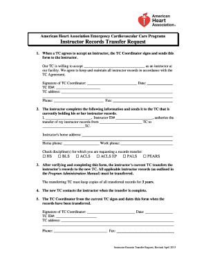 Instructor Records Transfer Request