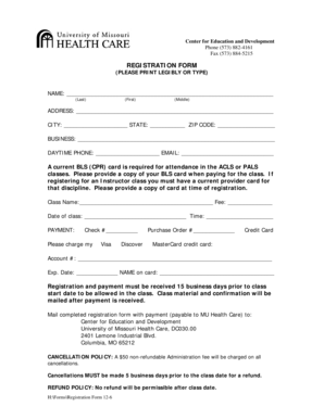 Center for Education and Development Registration Form