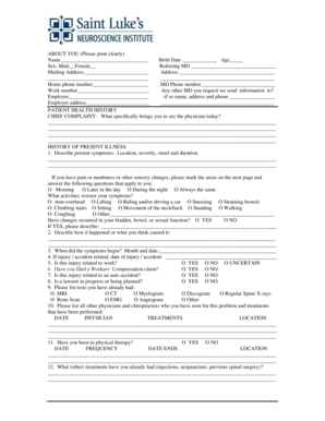 Patient Health History Form