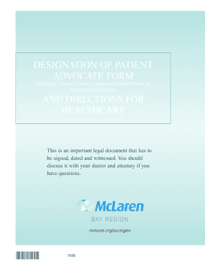 Michigan Designation of Patient Advocate Form