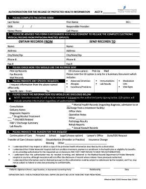 Authorization for Release of Protected Health Information