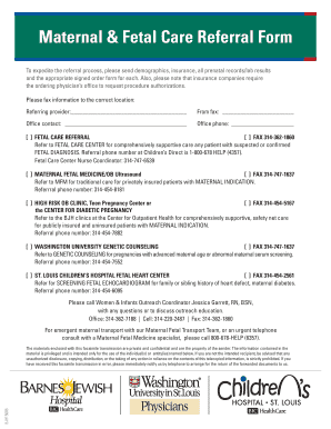 Maternal & Fetal Care Referral Form
