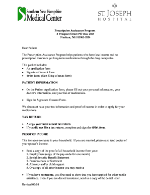 Prescription Assistance Program Application