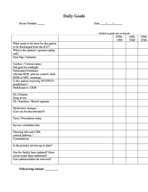 ICU Discharge Planning Form