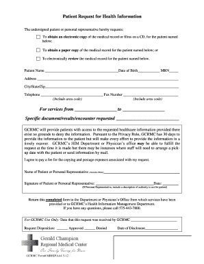 Patient Request for Health Information