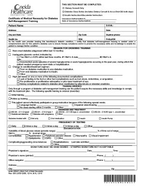 Diabetes Certificate of Medical Necessity