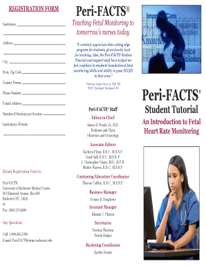 Peri-FACTS Student Tutorial Registration Form