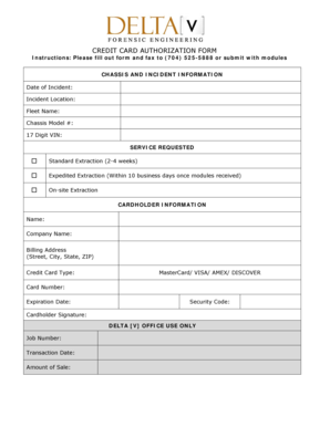 Credit Card Authorization Form
