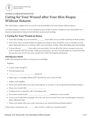 Skin Biopsy Wound Care Instructions