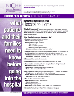 NICHE Family Caregiver Report Form