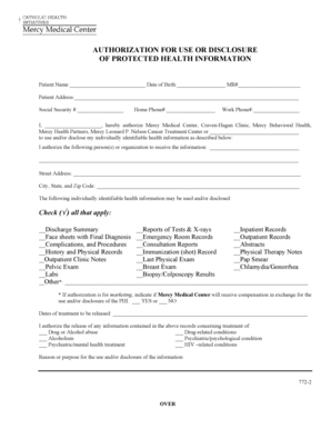 Authorization for Use or Disclosure of Protected Health Information