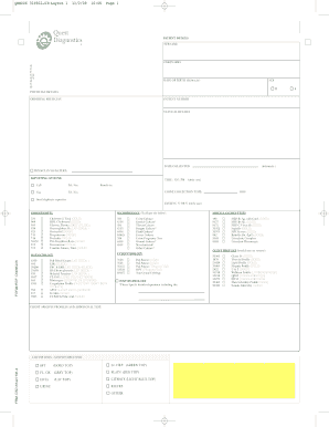 Quest Diagnostics Patient Test Request Form