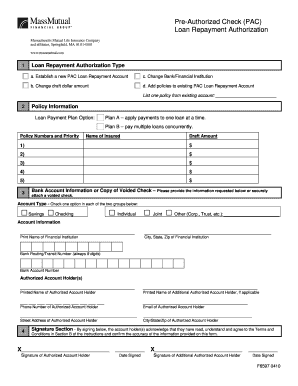MassMutual PAC Loan Repayment Authorization