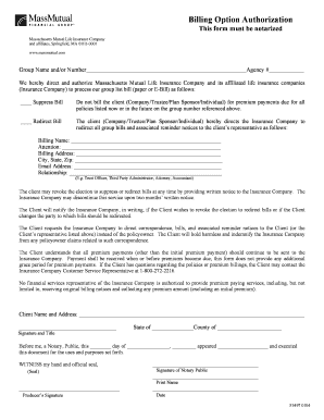 Billing Option Authorization